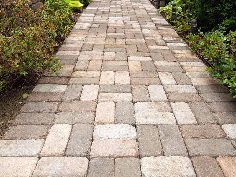 Durable outdoor walkway and gathering area materials planned for a residential property.
